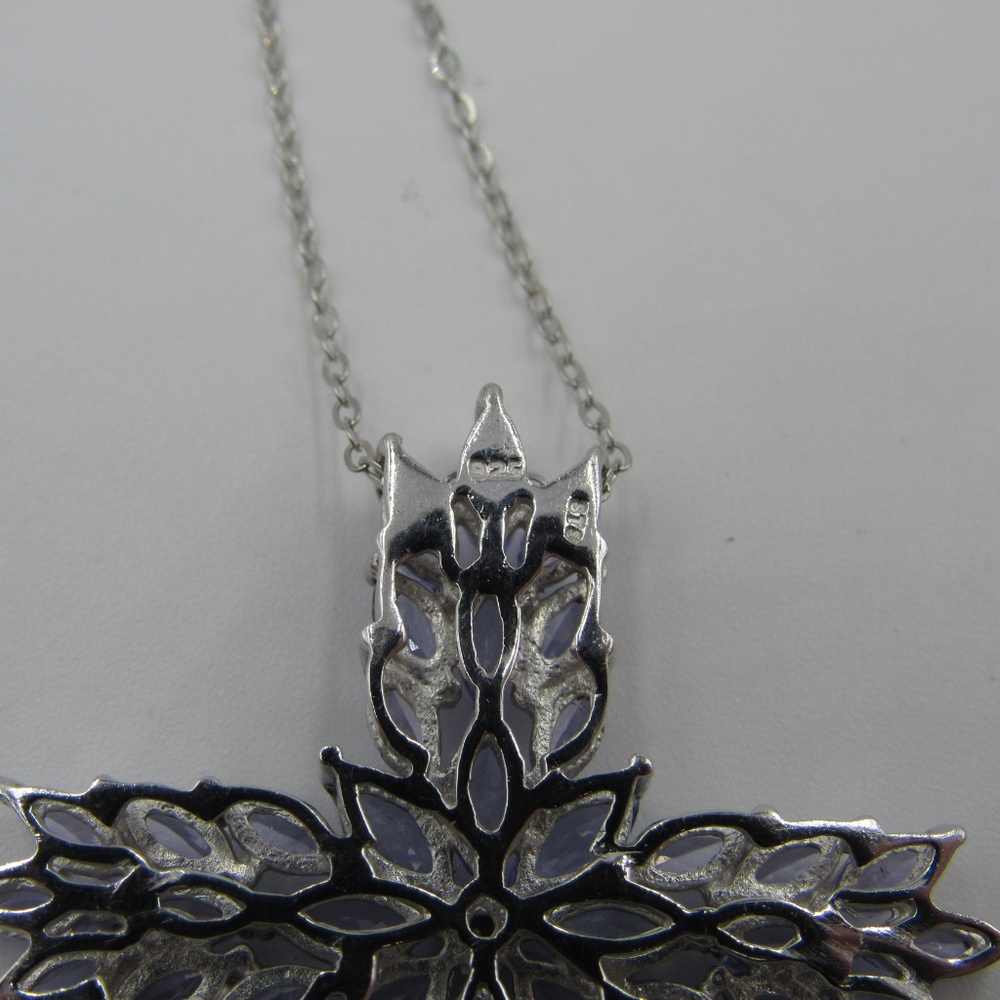 Vintage 20" Sterling Tanzanite Cross Necklace - Picture 5 of 8